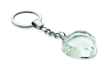 Logo trade promotional items image of: Glass heart award key ring