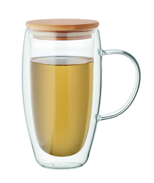 Logotrade business gift image of: Double wall glass mug 450ml