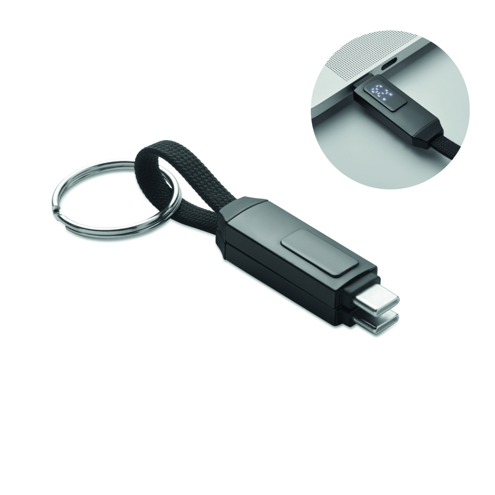 Logo trade business gifts image of: 60W charging cable keyring