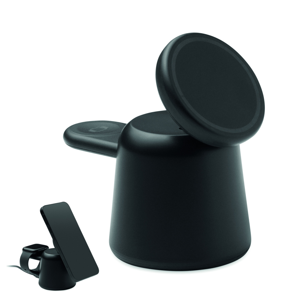 Logo trade promotional giveaways picture of: 3 in 1 wireless charger 15W