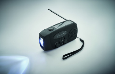 Logo trade promotional giveaways picture of: Portable radio with LED torch