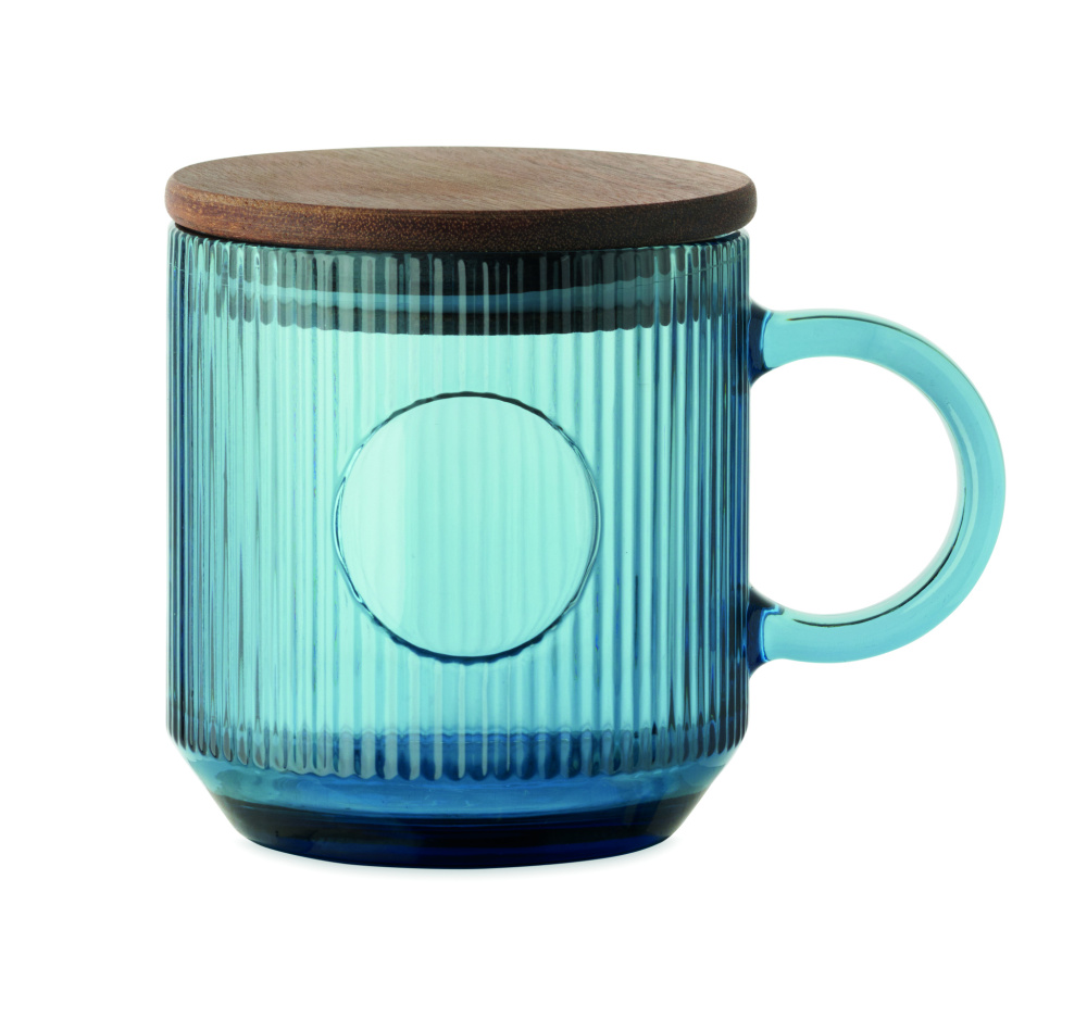 Logotrade promotional item image of: Ribbed glass mug 300ml