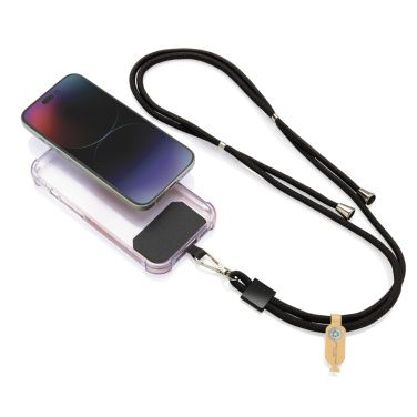 Logo trade promotional gifts image of: CarryLoop RCS recycled PET adjustable phone holder lanyard