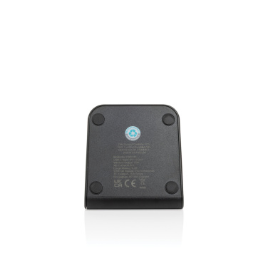 Logo trade advertising products image of: VoltPerch RCS recycled plastic 15W magnetic wireless charger