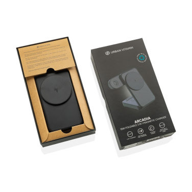 Logo trade promotional merchandise photo of: Urban Vitamin Arcadia RCS rplastic 15W 3in1 magnetic charger