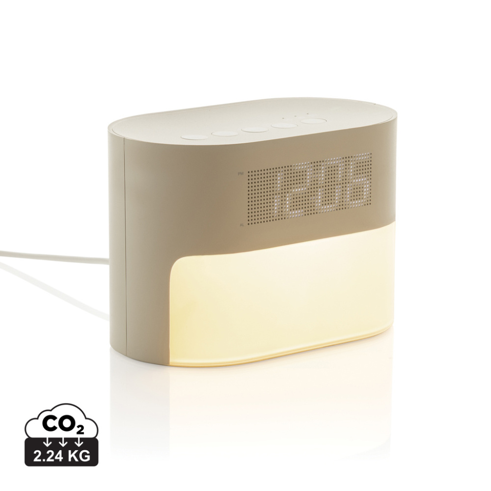 Logo trade promotional giveaways image of: LumaRise RCS reycled plastic white noise alarm clock