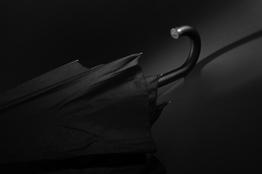 Logo trade promotional product photo of: Swiss Peak Vero Aware™ RPET 25” umbrella w luxe handle