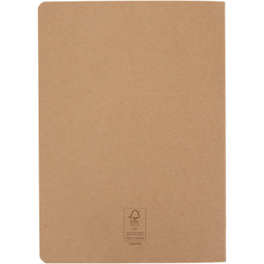 Logo trade business gift photo of: Slyk A5 kraft cahier notebook with ruled pages