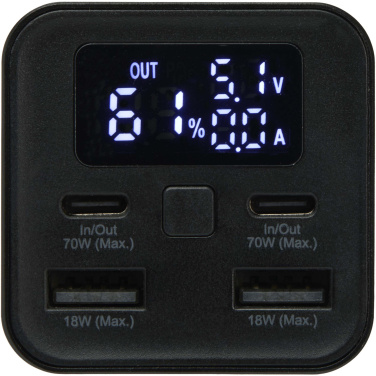 Logo trade promotional item photo of: Acamar 20.000 mAh 70W recycled aluminium laptop power bank