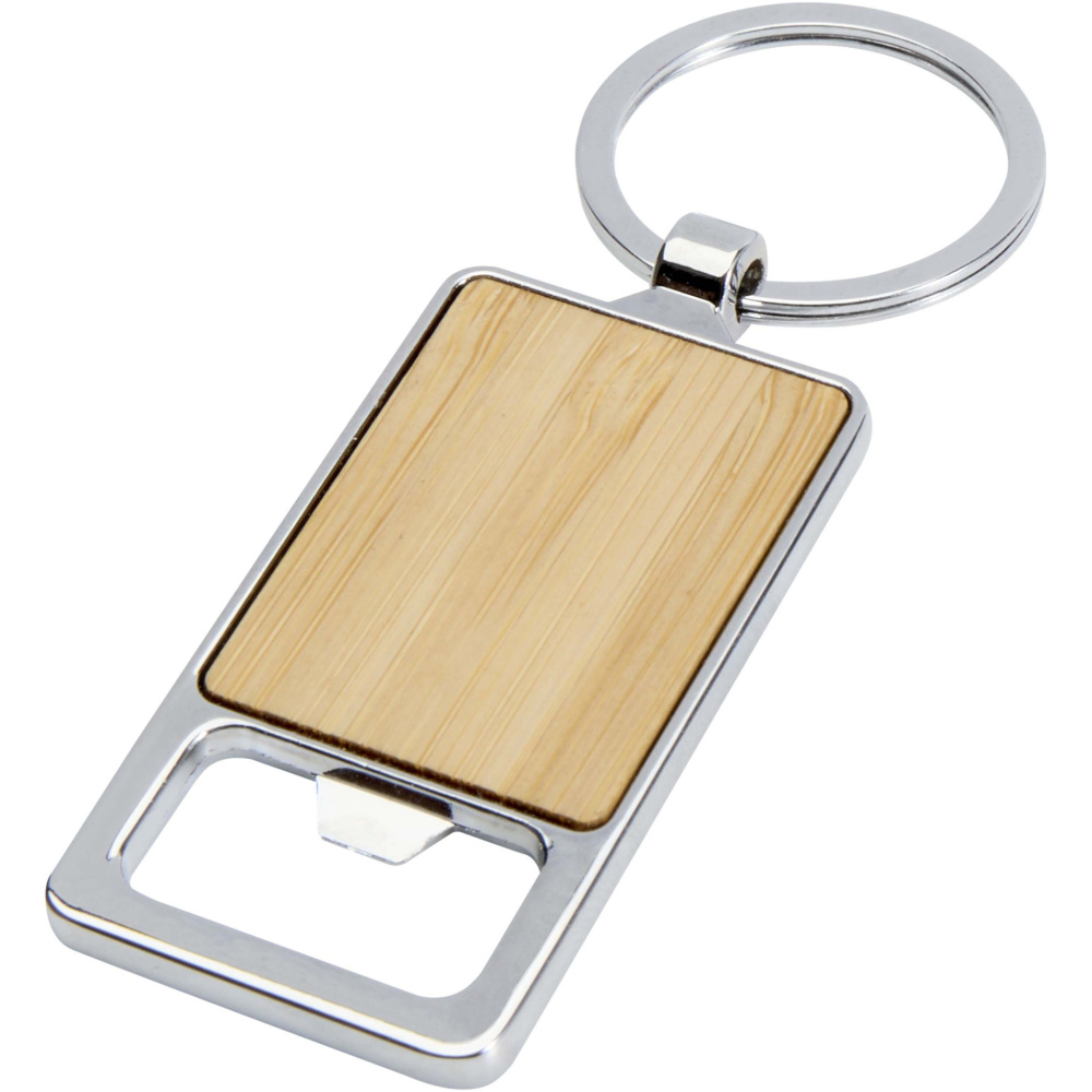Logo trade business gifts image of: Snapper bamboo keychain with bottle opener