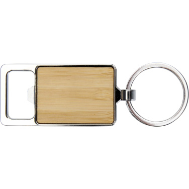 Logo trade advertising products image of: Snapper bamboo keychain with bottle opener