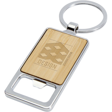 Logotrade promotional products photo of: Snapper bamboo keychain with bottle opener