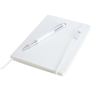 Logo trade advertising product photo of: Legato Elegance A5 hard cover notebook and rollerball pen set