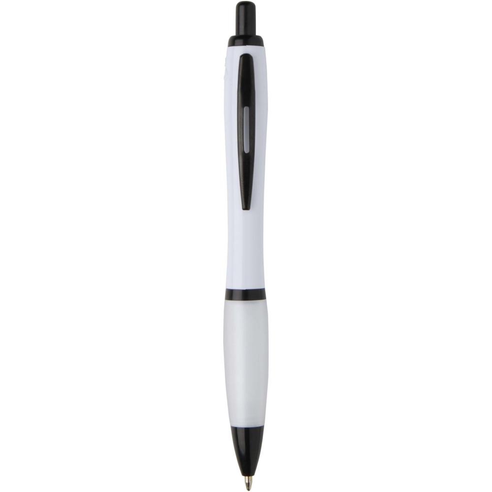 Logotrade promotional item image of: Nash recycled plastic ballpoint pen with black trims (black ink)
