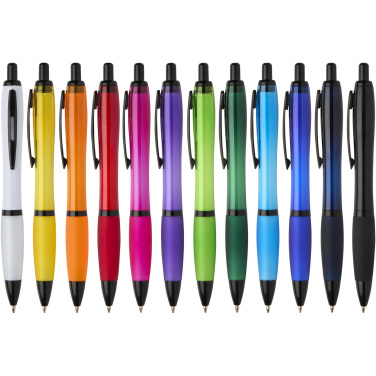 Logotrade promotional giveaways photo of: Nash recycled plastic ballpoint pen with black trims (black ink)