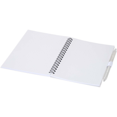 Logotrade promotional merchandise image of: Niove recycled plastic soft cover notebook and ballpoint pen set (blue ink)