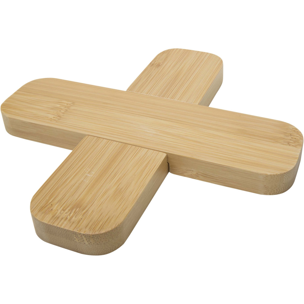 Logo trade promotional merchandise picture of: Croc bamboo trivet - large