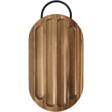 Logo trade advertising products image of: Prestige acacia wood chopping board with bread knife
