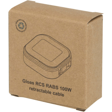 Logo trade promotional giveaways picture of: Gloas 5-in-1 recycled retractable data sync and 100W fast charge cable with smartphone tool kit