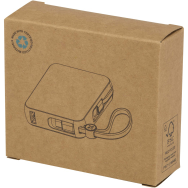 Logo trade business gift photo of: Acrux 10.000 mAh 35W tablet power bank with built in Type-C cable - made from recycled plastic