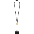 Adhab smartphone lanyard with bamboo details, Solid black