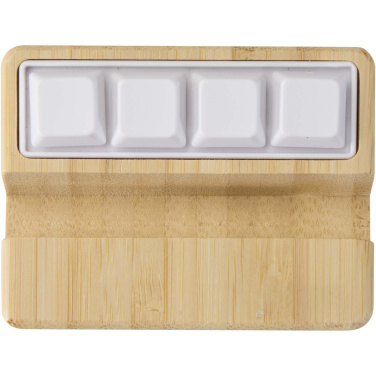 Logotrade promotional product image of: Algol recycled plastic phone stand and fidget toy with bamboo details