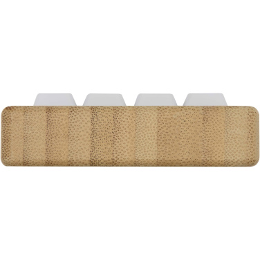 Logo trade promotional merchandise picture of: Algol recycled plastic phone stand and fidget toy with bamboo details