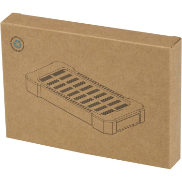 Logo trade corporate gift photo of: Altair 5000 mAh 10W recycled plastic rugged solar power bank with built-in torch