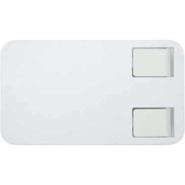 Logotrade promotional merchandise image of: Alhena recycled plastic foldeable phone holder with metal desk stand