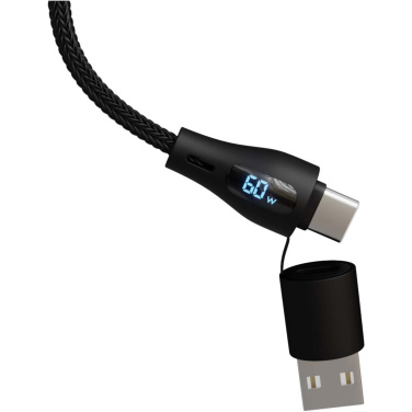 Logo trade advertising products picture of: SCX.design C51 60W 5-in-1 rPET fast charging cable with display