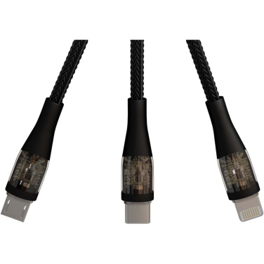 Logo trade advertising products picture of: SCX.design C51 60W 5-in-1 rPET fast charging cable with display