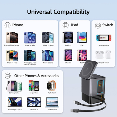 Logotrade promotional product picture of: Urban Vitamin Sacramento 105W GAN charger+retractable cables