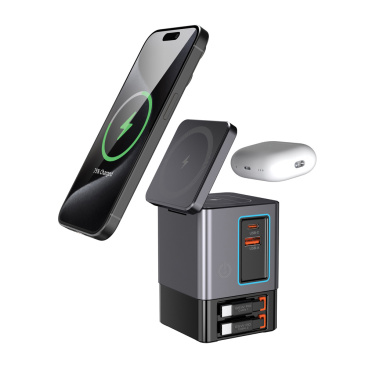 Logo trade promotional merchandise image of: Urban Vitamin Sacramento 105W GAN charger+retractable cables