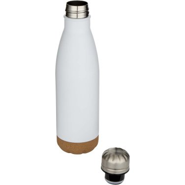 Logo trade promotional giveaways image of: Cove 500 ml double wall vacuum insulated stainless steel water bottle with cork details