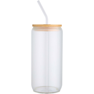 Logotrade promotional giveaway image of: Mirage 500 ml single-walled borosilicate glass jar with bamboo lid