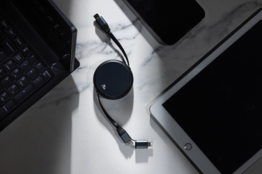 Logotrade corporate gifts photo of: Terra RCS recycled aluminium retractable 240W 2-in-1 cable