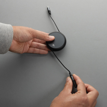 Logotrade corporate gifts photo of: Terra RCS recycled aluminium retractable 240W 2-in-1 cable