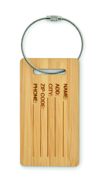 Logotrade corporate gift image of: Bamboo luggage tag