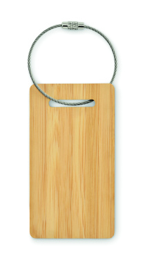 Logo trade advertising products image of: Bamboo luggage tag