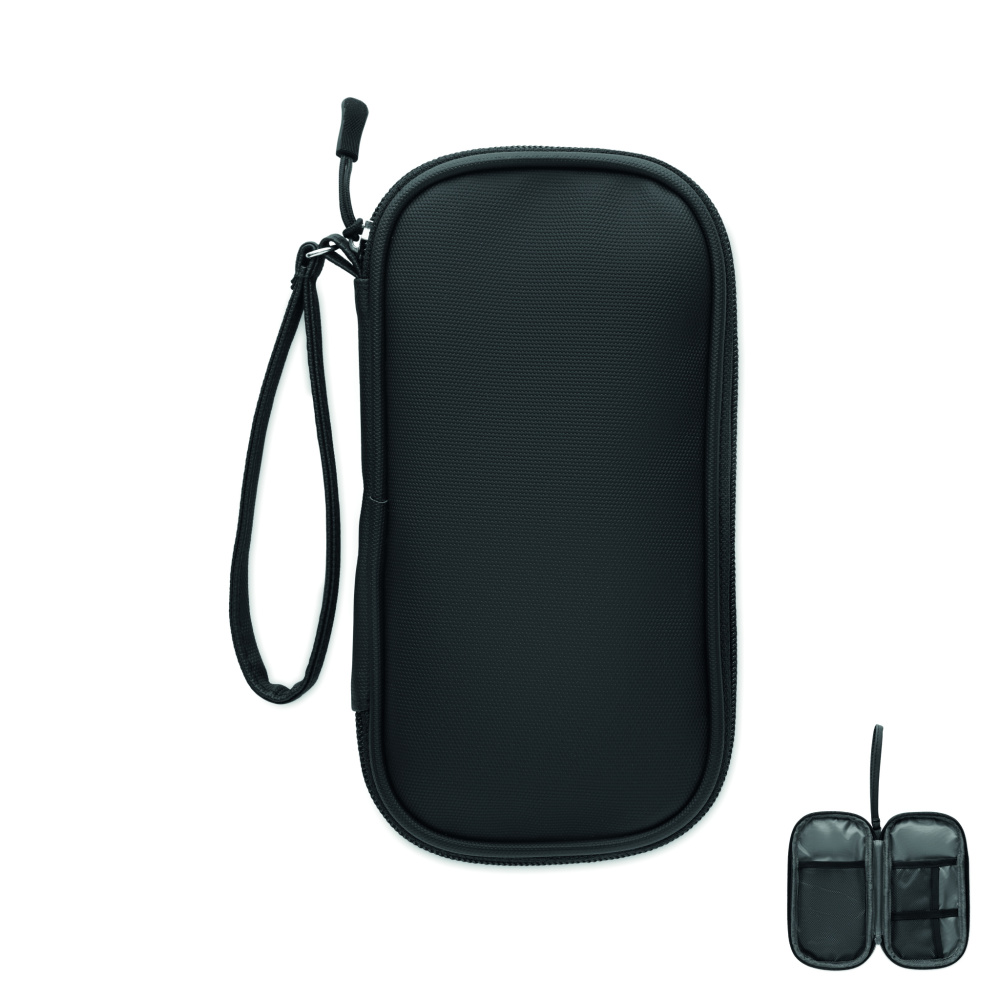 Logo trade promotional giveaways image of: Tech organiser pouch 600D RPET