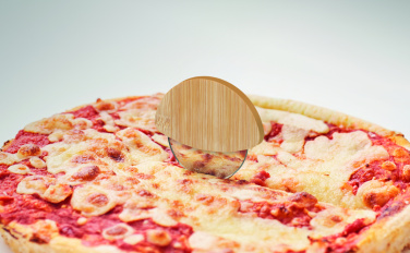 Logo trade promotional merchandise picture of: Round bamboo pizza cutter