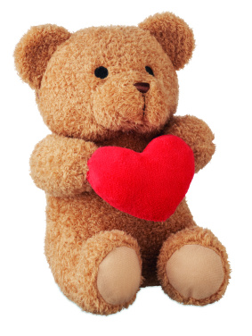 Logo trade advertising products image of: Teddy bear with heart 23cm