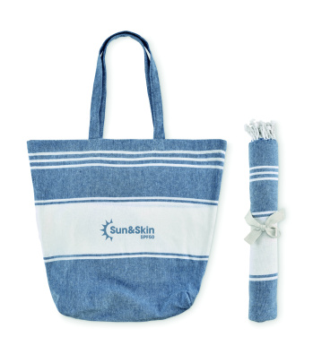 Logo trade promotional items image of: Beach bag with hammam towel