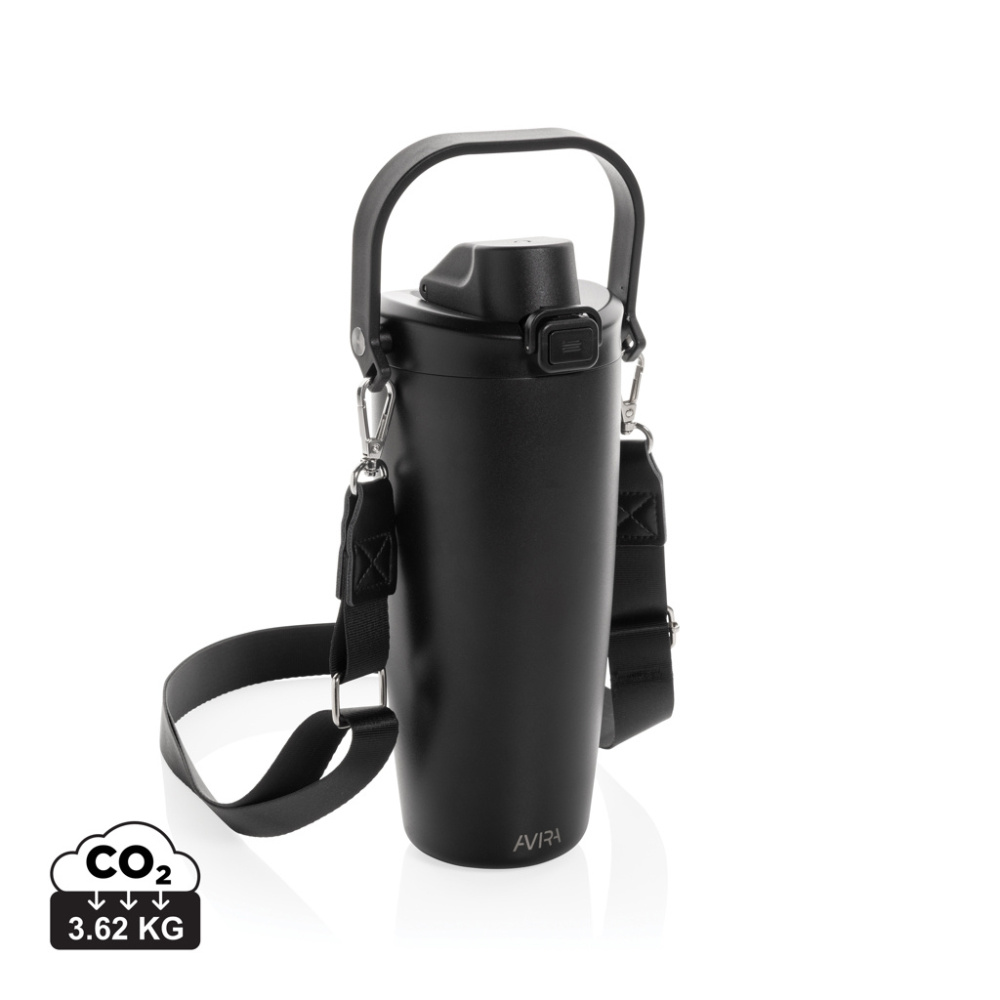 Logotrade advertising products photo of: Avira Ayala RCS re-steel duosip lockable crossbody tumbler