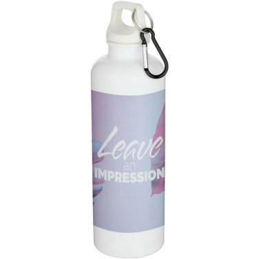 Logo trade promotional merchandise photo of: Oregon 750 ml solid colour RCS recycled plastic water bottle with carabiner