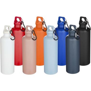 Logotrade promotional merchandise picture of: Oregon 750 ml solid colour RCS recycled plastic water bottle with carabiner