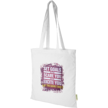 Logo trade promotional giveaways image of: Odisha 140 g/m² OCS organic tote bag 7L