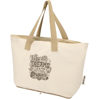 Logo trade promotional merchandise image of: Sierra 140 g/m² GRS recycled foldable cotton tote bag 7L