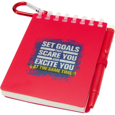 Logo trade promotional products image of: Lig Mini recycled outdoor soft cover notebook and ballpoint pen set (black ink)