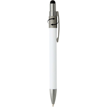 Logotrade business gift image of: Rill RCS recycled ballpoint pen with stylus and fidget spinner (black ink)
